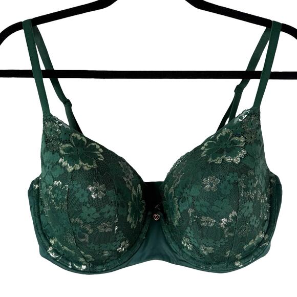 Victorias Secret Green Lace Demi Bra 36DDD Body by Victoria Romantic Supportive - Picture 1 of 16